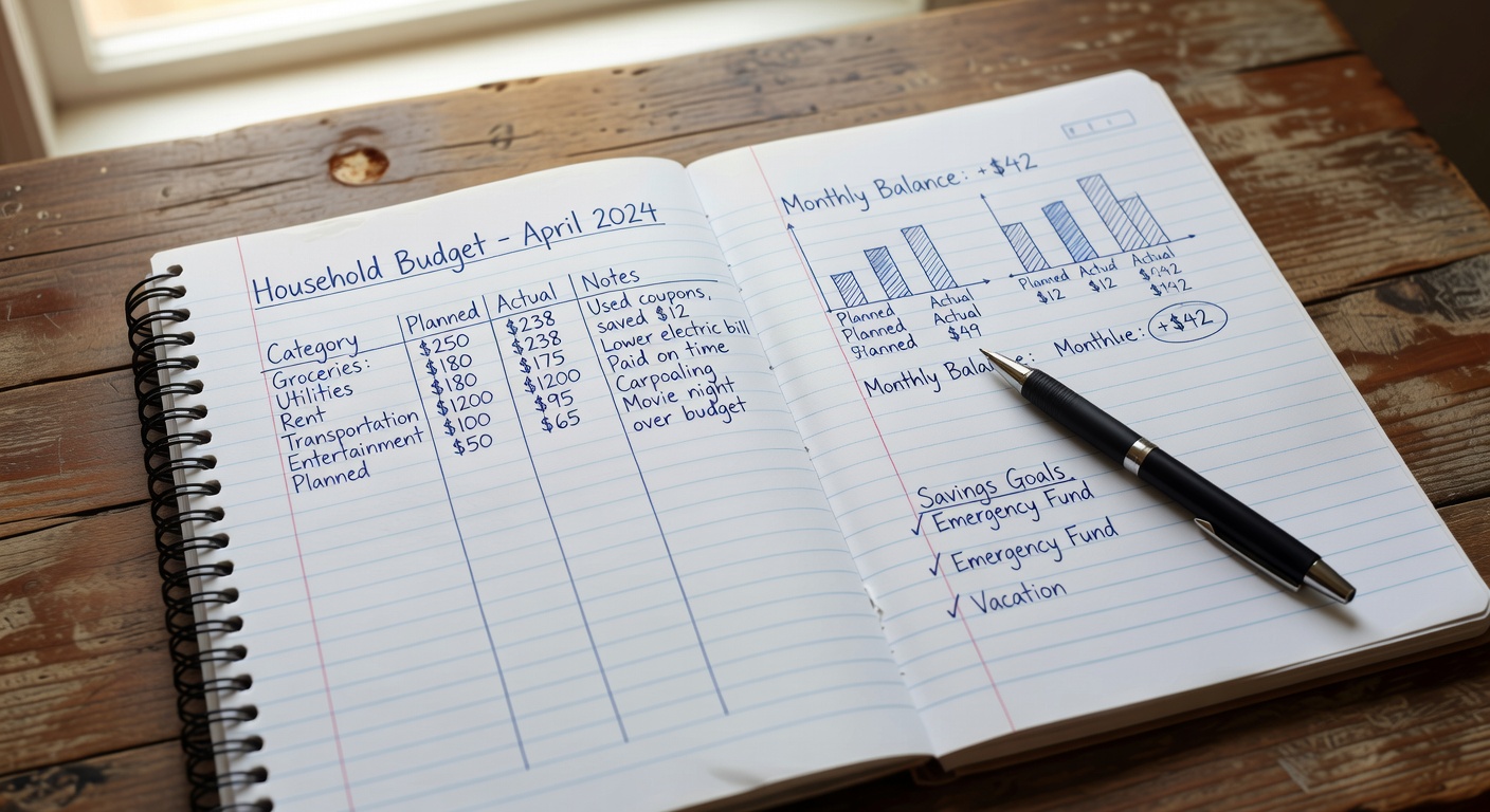 Control manual de presupuesto de la familia Martínez