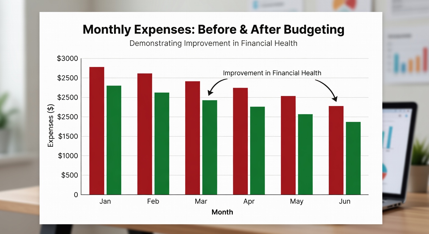 Comparación gráfica de gastos mensuales entre distintos periodos