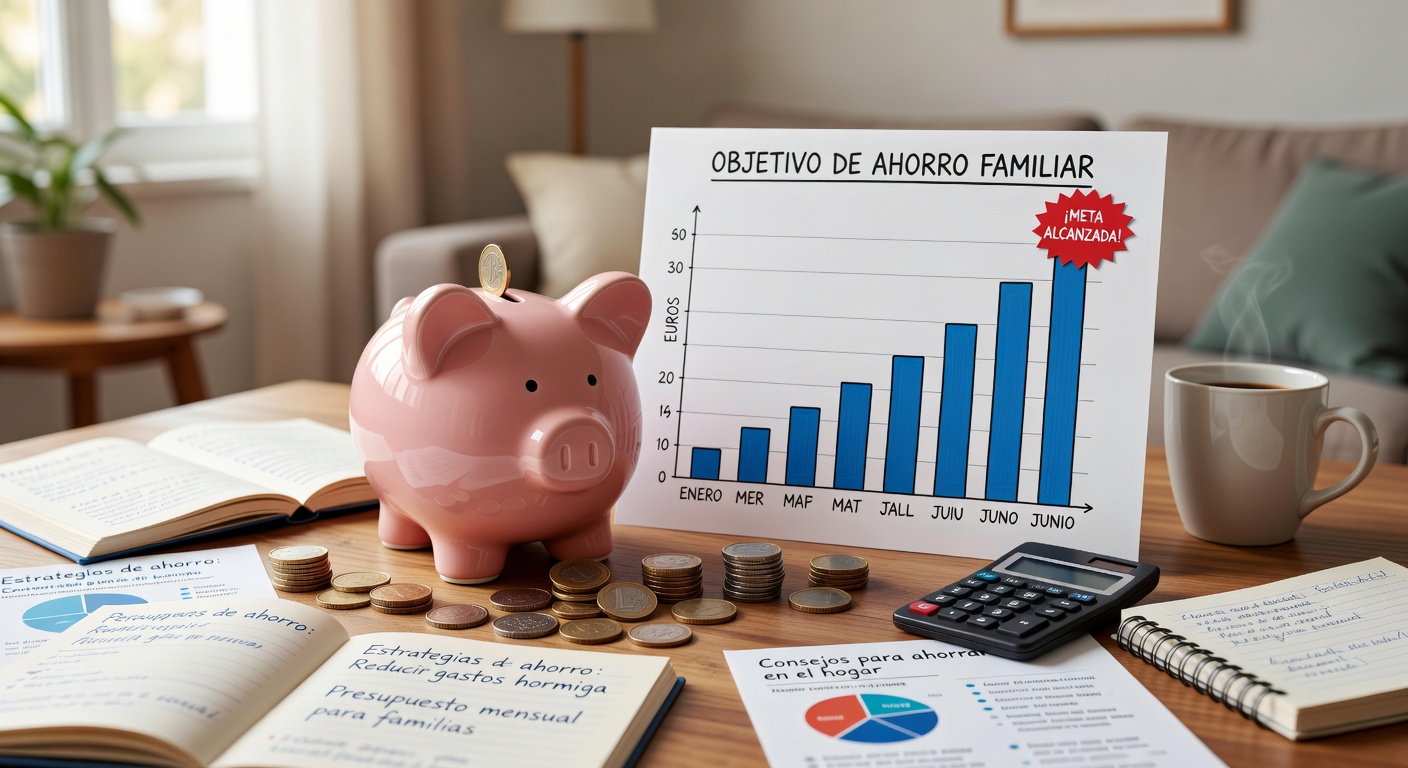Gráfico de objetivos de ahorro familiar
